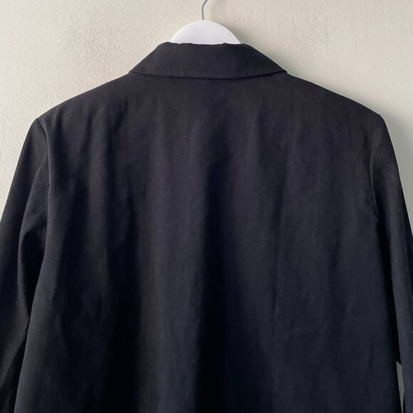 Bon Worth Black Long Sleeve White Floral Embroidery Zip Up Collared Jacket - MP - Picture 8 of 11